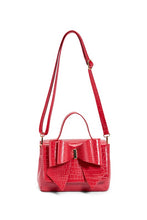 Red Vegan Bow Leather Tote/Crossbody Bag