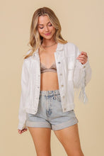 White Long Sleeve Sequin Fringe Jacket