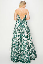 Emerald Embroidery A Line Dress