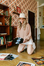 Camel Multi Color Block French Terry Pullover