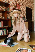 Camel Multi Color Block French Terry Pullover