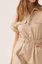 Latte Short Sleeved Pu Rompers