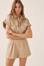 Latte Short Sleeved Pu Rompers