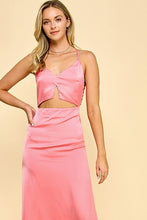 Pink Strappy Back Midi Dress