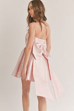 Lt Peach Back Ribbon Detailed Tube Mini Dress