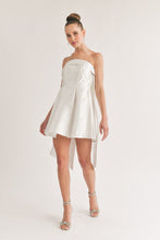 Off White Back Ribbon Detailed Tube Mini Dress