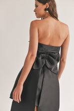 Black Back Ribbon Detailed Tube Mini Dress