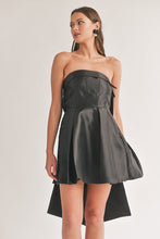 Black Back Ribbon Detailed Tube Mini Dress