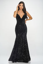 Black Velvet Sequin Maxi Dress