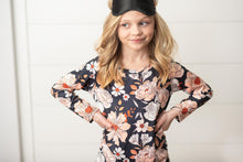 Black Kids Rose Floral Comfy Lounge Sleep 2 Piece Set