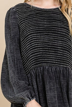 Black Front Pintuck Cotton Midi Dress