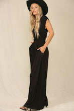 Black A Solid Jumpsuit With Wide Leg Pants