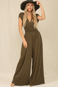 Olive A Solid Jumpsuit With Wide Leg Pants