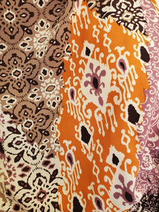 Orange Multi Batwing Sleeved Boho Paisley Print Romper