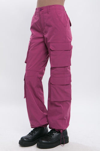 Orchid Cargo Pants With Button Closure & Multiple Pockets