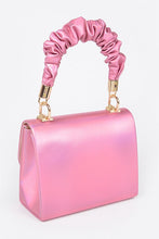 Hot Pink Metallic Top Handle Clutch