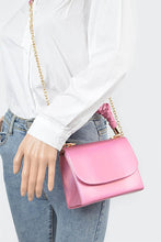 Hot Pink Metallic Top Handle Clutch