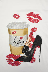 White I Love Coffee T-shirt