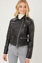 Black PU Moto Faux Leather Jacket