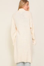 Ivory Long Slouchy Cardigan With Belt