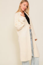 Ivory Long Slouchy Cardigan With Belt