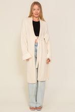 Ivory Long Slouchy Cardigan With Belt