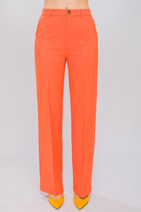 Orange Formal Straight Leg Blazer Pants