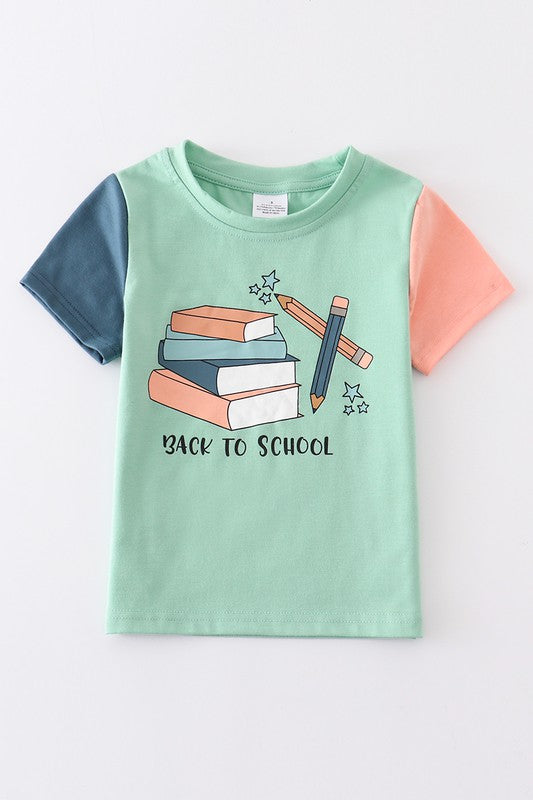 Green Back To School Boy Top