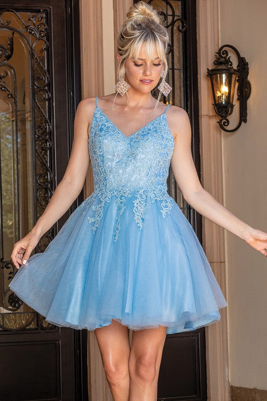 Bahama Blue Sleeveless V Neck Cocktail Dress Aquarius Brand Bahama Blue Sleeveless V Neck Cocktail Dress Aquarius Brand