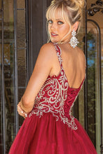 Burgundy Golden Embroidery Sweetheart Short Dress