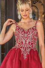 Burgundy Golden Embroidery Sweetheart Short Dress