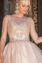 Peach Sequin Lace Embellished A Line Short Dress