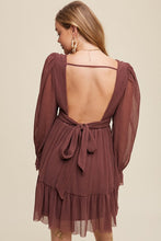 Red Bean Twist Front Pleated Mesh Mini Dress