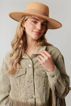 Olive Washed Distressed Jacket With Fringe Detail