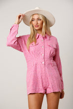 Pink Sequin Utility Romper