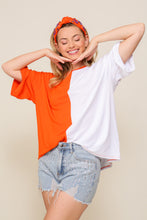 Orange/White Game Day Multi Color Knit Top