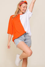 Orange/White Game Day Multi Color Knit Top