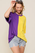 Purple/Yellow Combo Game Day Multi Color Knit Top
