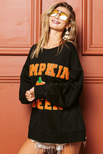 Black Pumpkin Queen Letter And Patch Sweatshirt