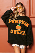 Black Pumpkin Queen Letter And Patch Sweatshirt