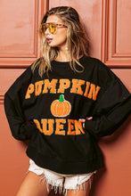 Black Pumpkin Queen Letter And Patch Sweatshirt