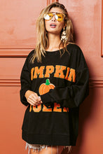 Black Pumpkin Queen Letter And Patch Sweatshirt