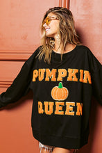 Black Pumpkin Queen Letter And Patch Sweatshirt