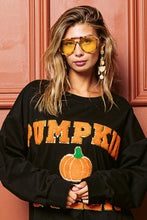 Black Pumpkin Queen Letter And Patch Sweatshirt