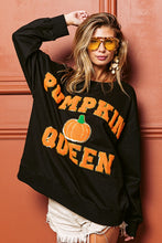Black Pumpkin Queen Letter And Patch Sweatshirt