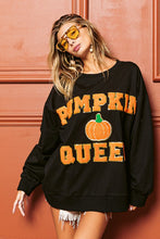 Black Pumpkin Queen Letter And Patch Sweatshirt