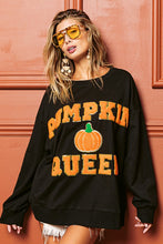 Black Pumpkin Queen Letter And Patch Sweatshirt
