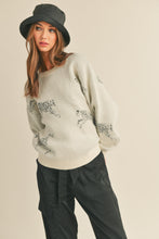 Ivory Cream Leopard Knit Sweater