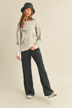 Ivory Cream Leopard Knit Sweater