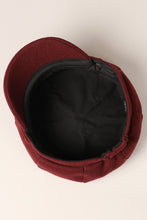 Burgundy Solid Color Casual Newsboy Cap Cabbie Hat